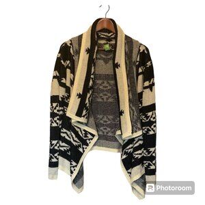 Moon Collection Boho Ivory Black Sweater Women's Size L Large Long Sleeve